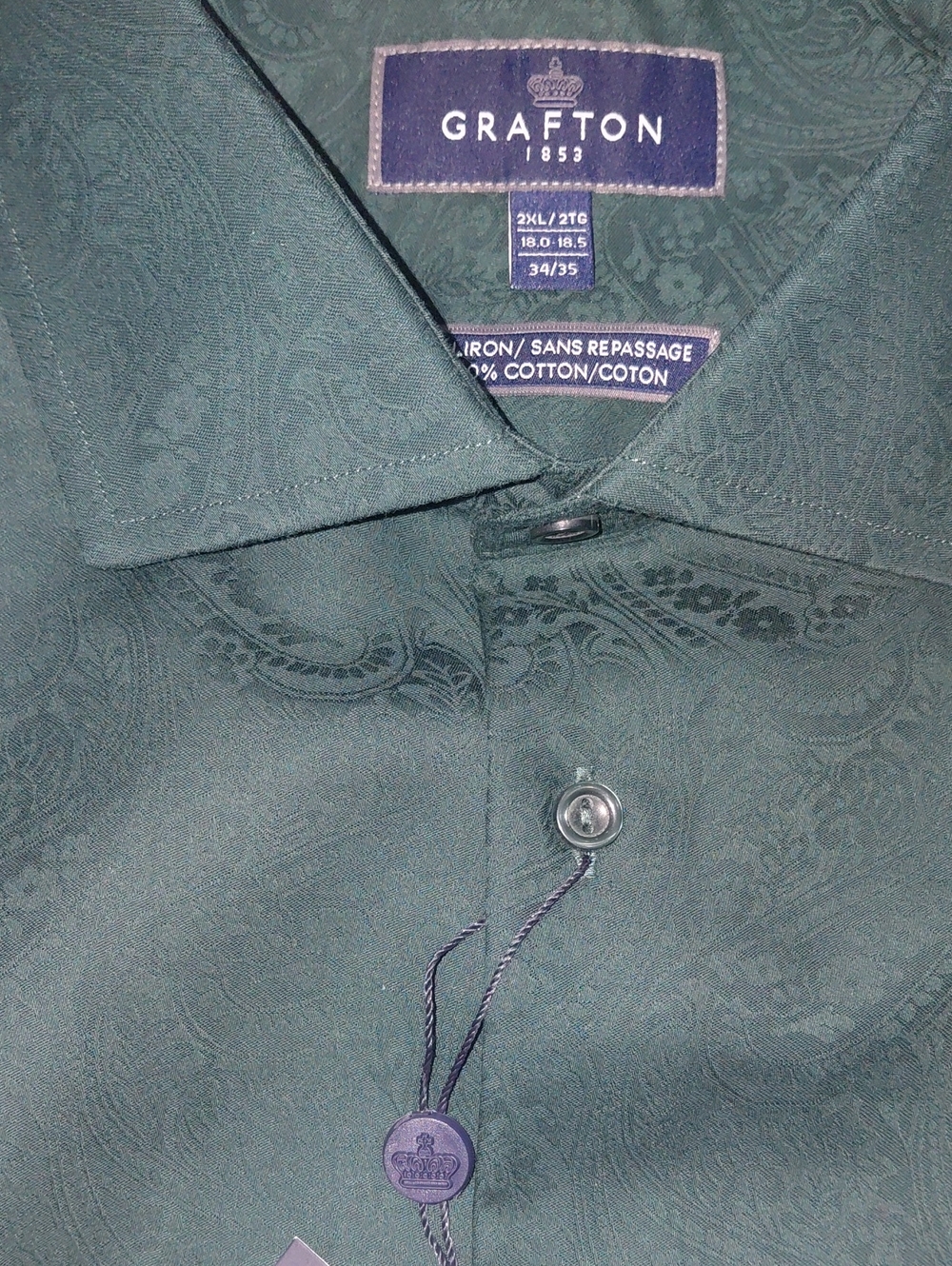 Men’s Deep Green Long-Sleeve Dress Shirt